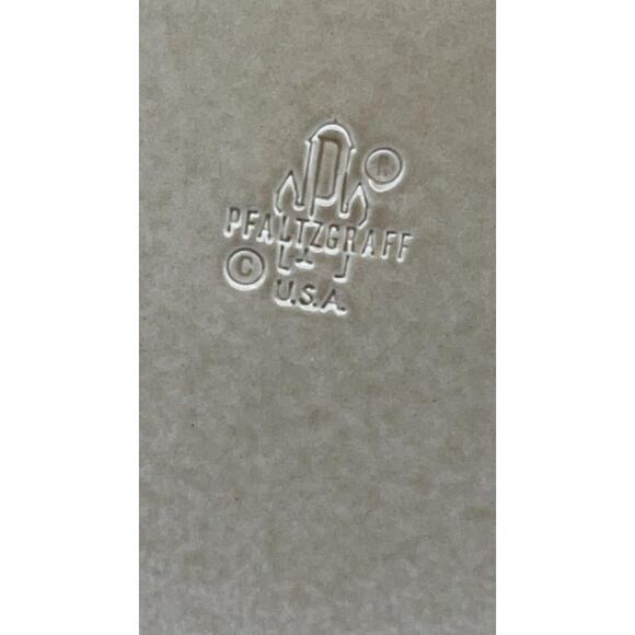 VTG Pfaltzgraff Folk Art 5‑Pc Place Setting Blue Floral (1977)Tan USA Stoneware - Picture 5 of 16